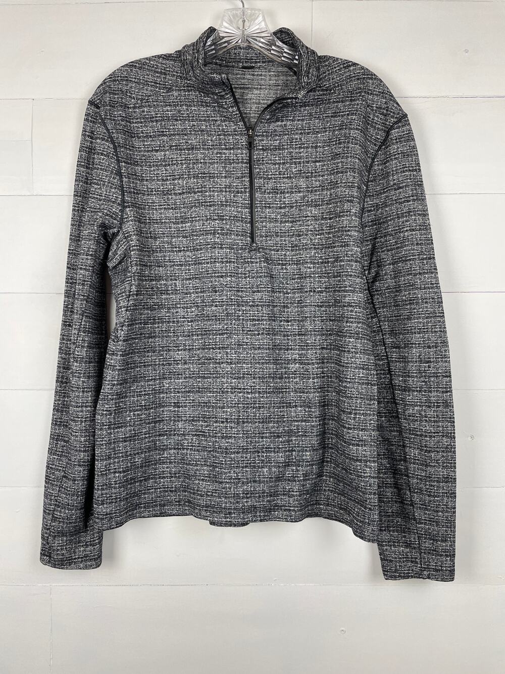 Lululemon Men's Surge Warm 1/2 Zip Pullover Size M Black White Space Dye